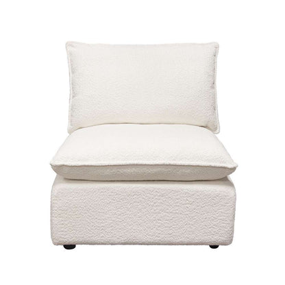 Diamond Sofa - Ivy Armless Chair in White Faux Shearling w/ Feather Down Seating - IVYACWH veiw 1