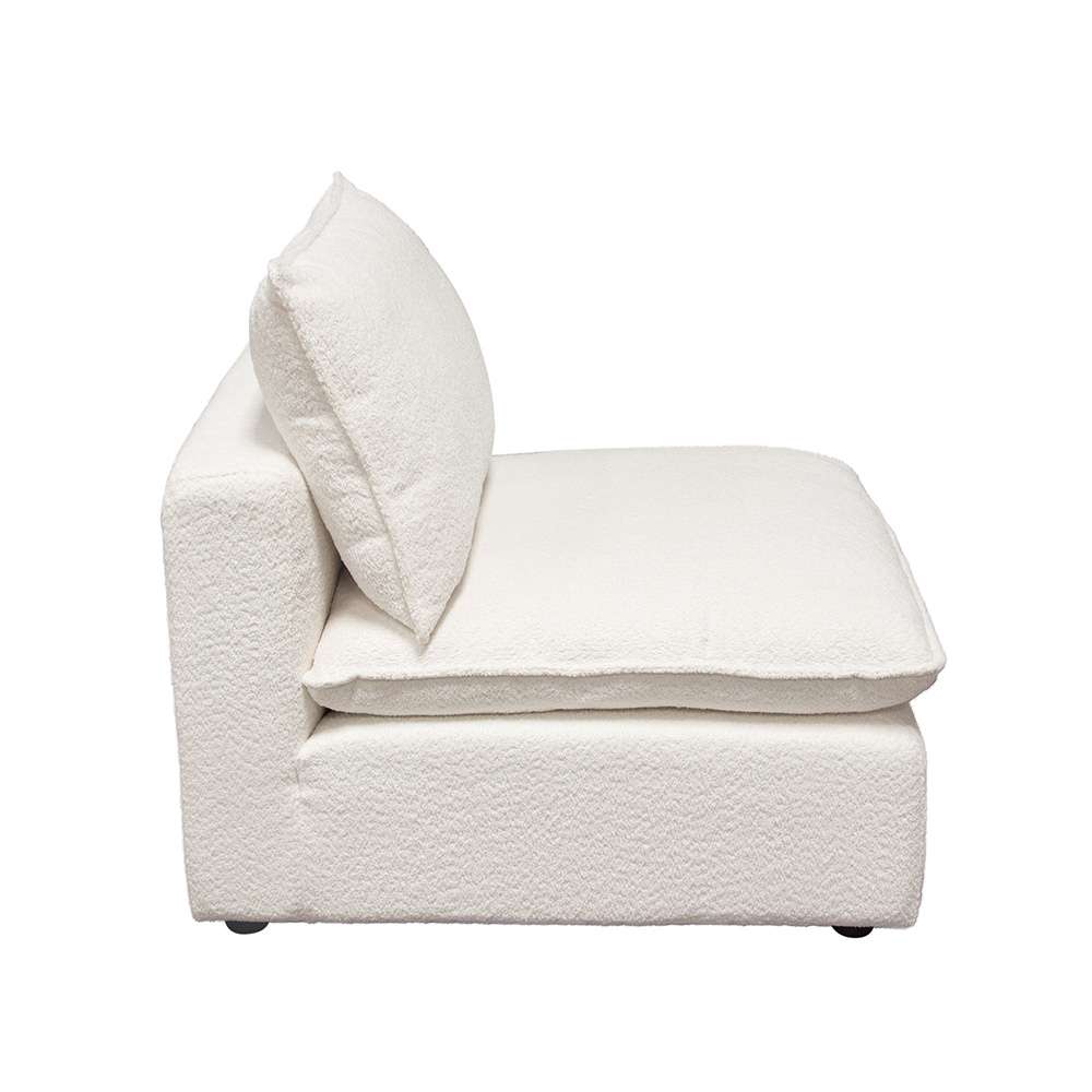 Diamond Sofa - Ivy Armless Chair in White Faux Shearling w/ Feather Down Seating - IVYACWH veiw 3