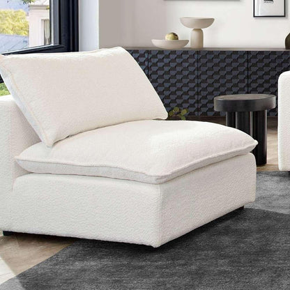 Diamond Sofa - Ivy Armless Chair in White Faux Shearling w/ Feather Down Seating - IVYACWH veiw 4