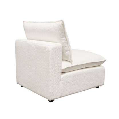 Diamond Sofa - Ivy Armless Chair in White Faux Shearling w/ Feather Down Seating - IVYACWH veiw 5