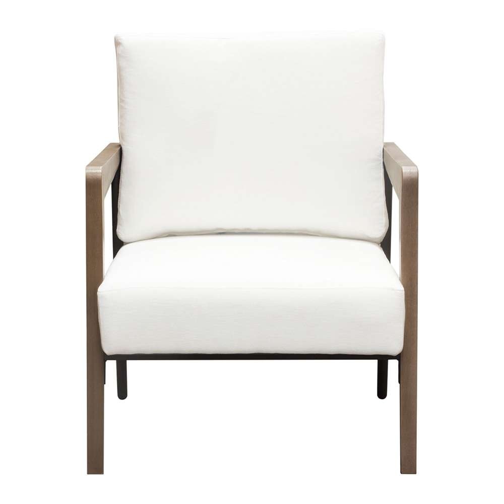 Diamond Sofa - Blair Accent Chair in White Fabric with Curved Wood Leg Detail - BLAIRCHWH veiw 1