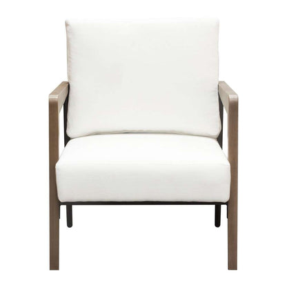 Diamond Sofa - Blair Accent Chair in White Fabric with Curved Wood Leg Detail - BLAIRCHWH veiw 1