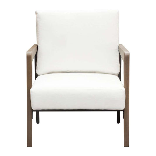 Diamond Sofa - Blair Accent Chair in White Fabric with Curved Wood Leg Detail - BLAIRCHWH veiw 1