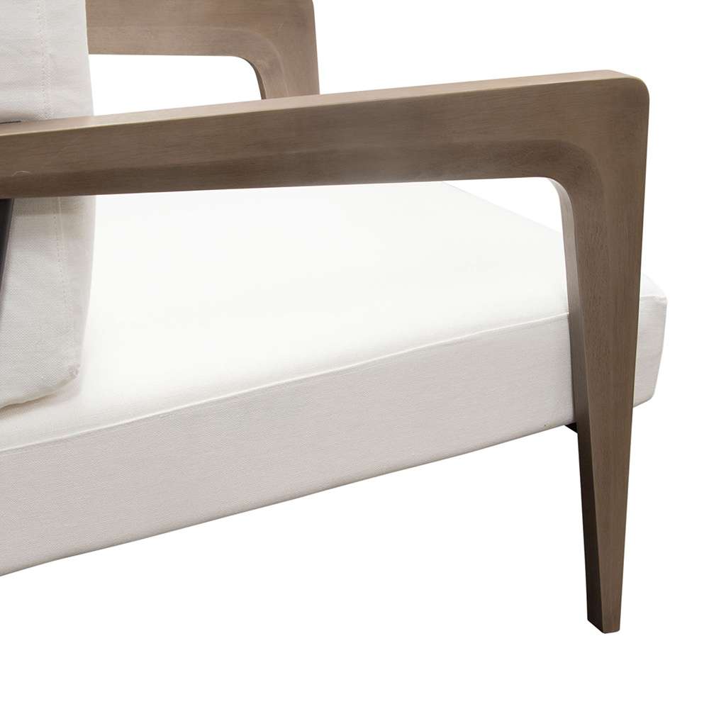 Diamond Sofa - Blair Accent Chair in White Fabric with Curved Wood Leg Detail - BLAIRCHWH veiw 3