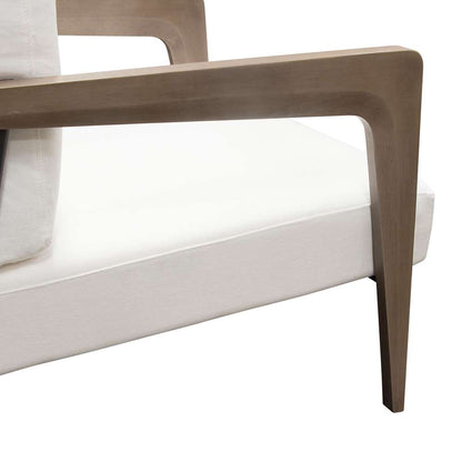 Diamond Sofa - Blair Accent Chair in White Fabric with Curved Wood Leg Detail - BLAIRCHWH veiw 3