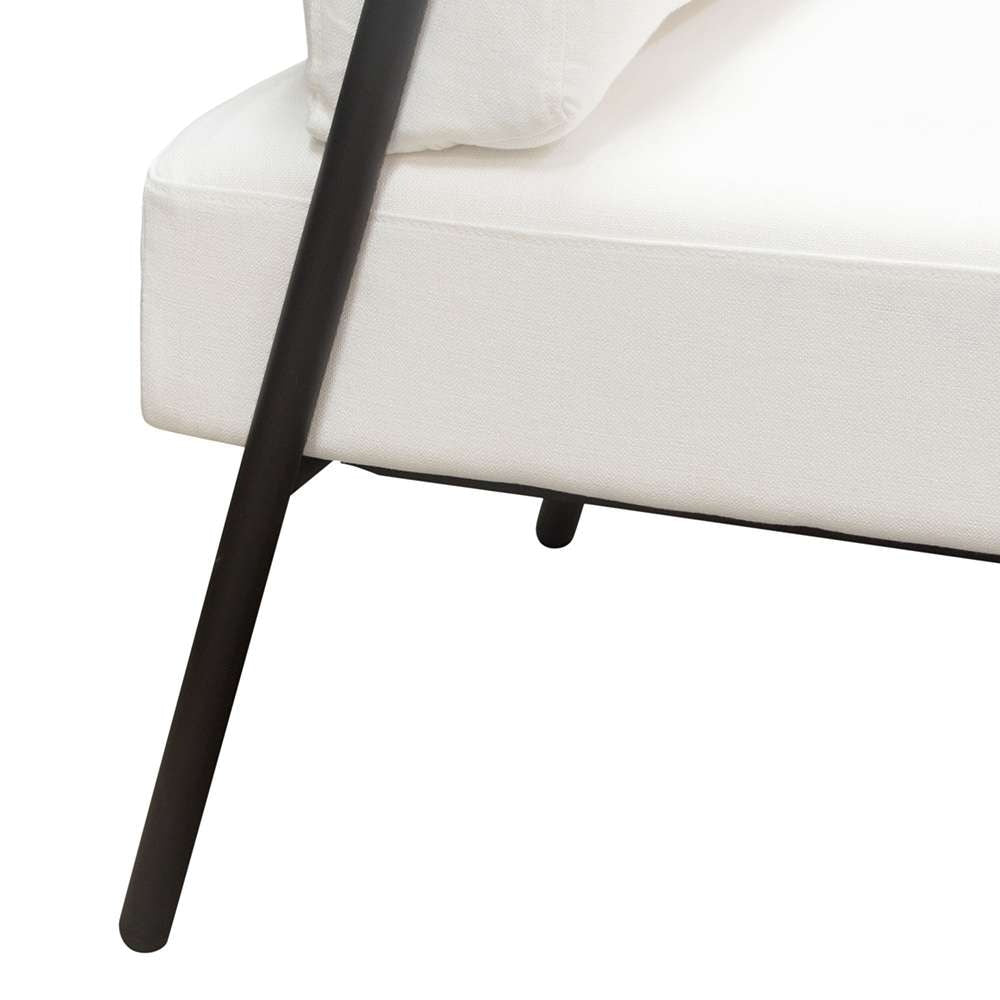 Diamond Sofa - Blair Accent Chair in White Fabric with Curved Wood Leg Detail - BLAIRCHWH veiw 4