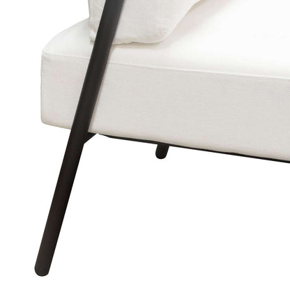 Diamond Sofa - Blair Accent Chair in White Fabric with Curved Wood Leg Detail - BLAIRCHWH veiw 4