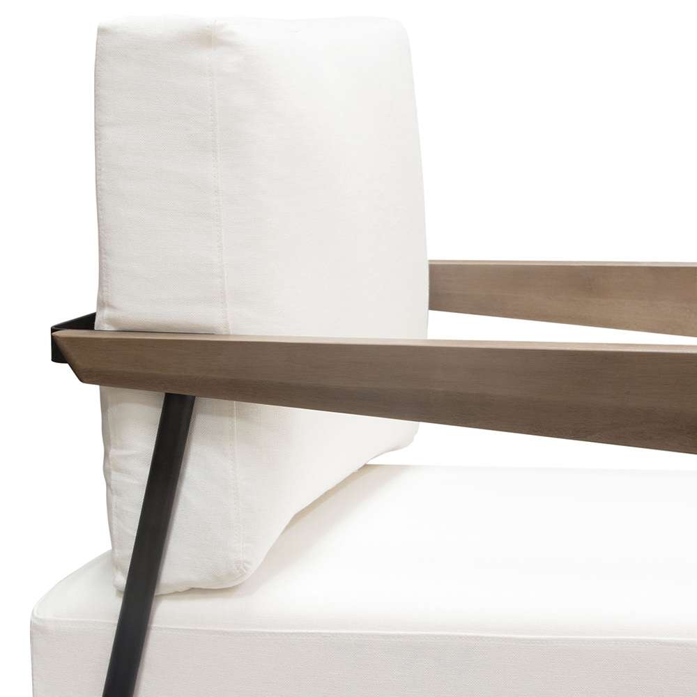 Diamond Sofa - Blair Accent Chair in White Fabric with Curved Wood Leg Detail - BLAIRCHWH veiw 5