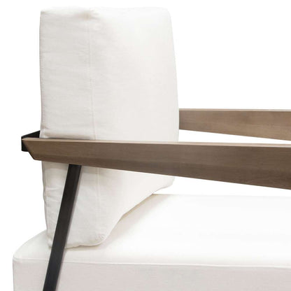 Diamond Sofa - Blair Accent Chair in White Fabric with Curved Wood Leg Detail - BLAIRCHWH veiw 5