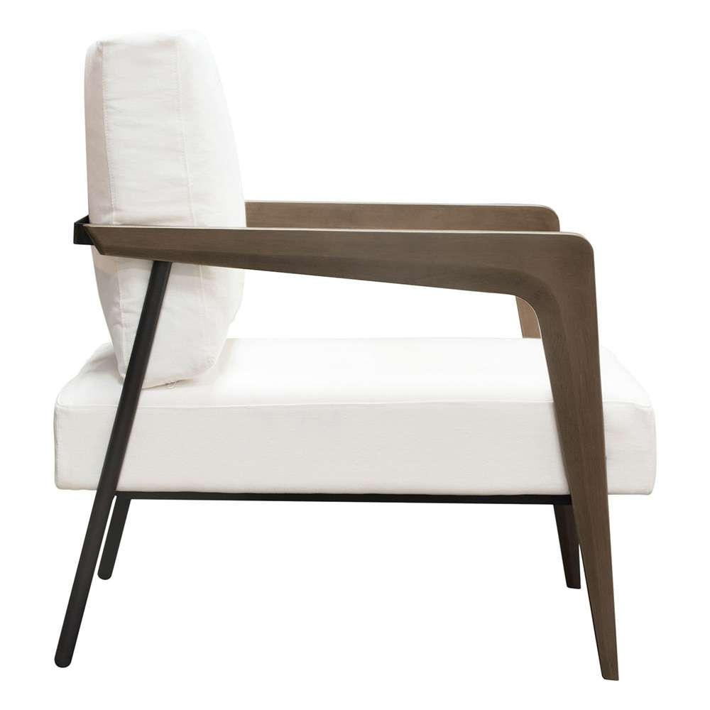 Diamond Sofa - Blair Accent Chair in White Fabric with Curved Wood Leg Detail - BLAIRCHWH veiw 9