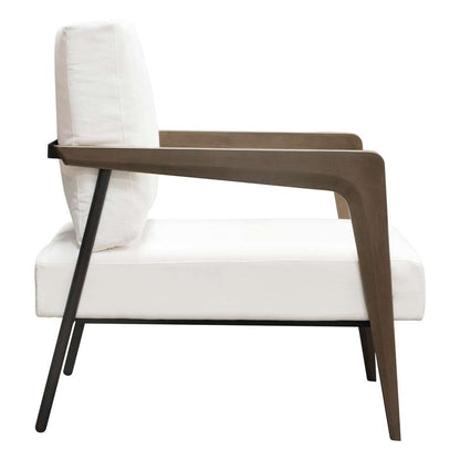 Diamond Sofa - Blair Accent Chair in White Fabric with Curved Wood Leg Detail - BLAIRCHWH veiw 9