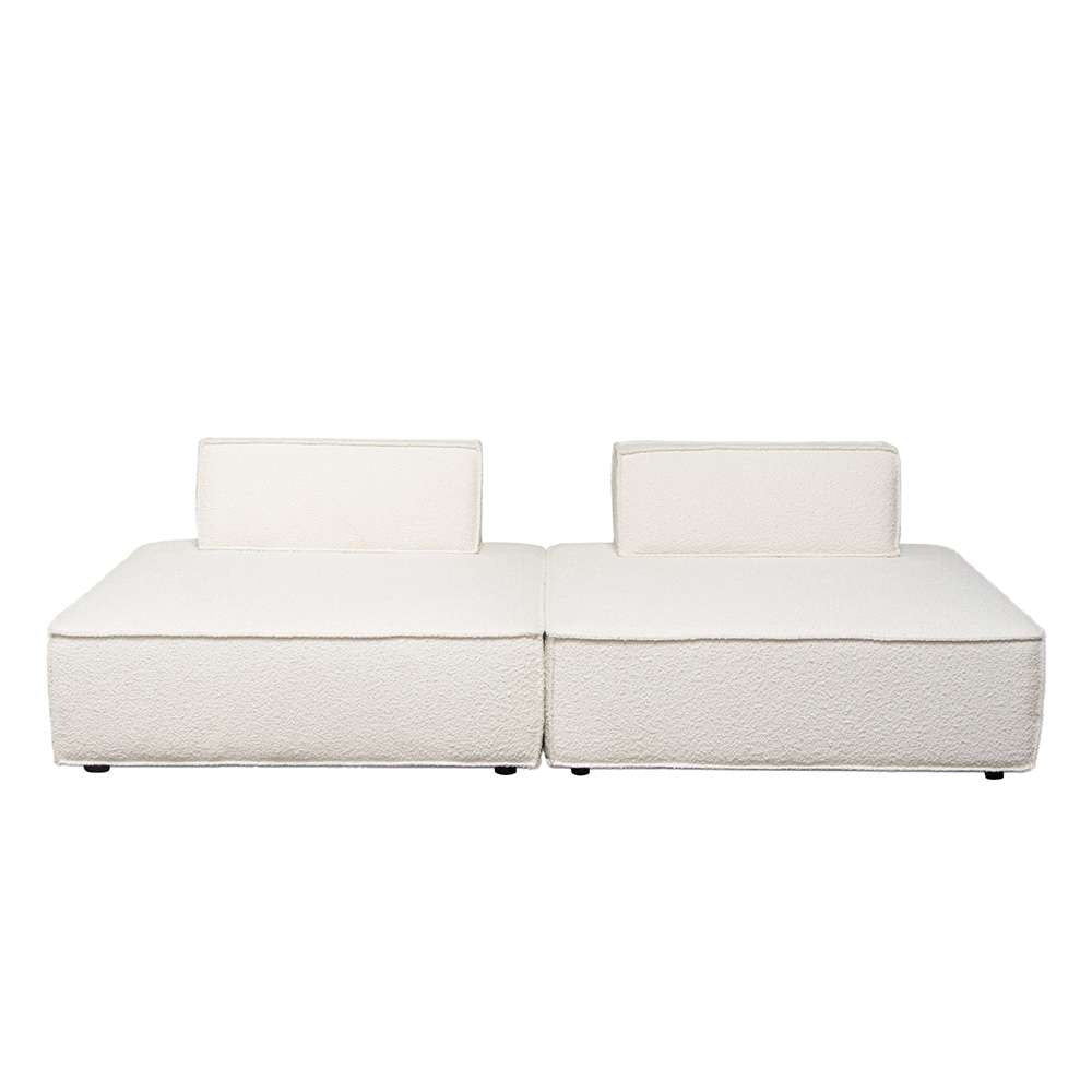Diamond Sofa - Cara 2-Piece Square Modular Lounger in Ivory Boucle Fabric w/ Moveable, Non-Skid Backrest - CARALGIV2PC veiw 1