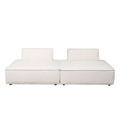 Diamond Sofa - Cara 2-Piece Square Modular Lounger in Ivory Boucle Fabric w/ Moveable, Non-Skid Backrest - CARALGIV2PC veiw 1