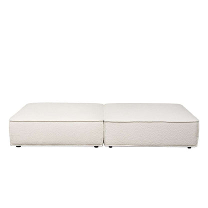 Diamond Sofa - Cara 2-Piece Square Modular Lounger in Ivory Boucle Fabric w/ Moveable, Non-Skid Backrest - CARALGIV2PC veiw 2