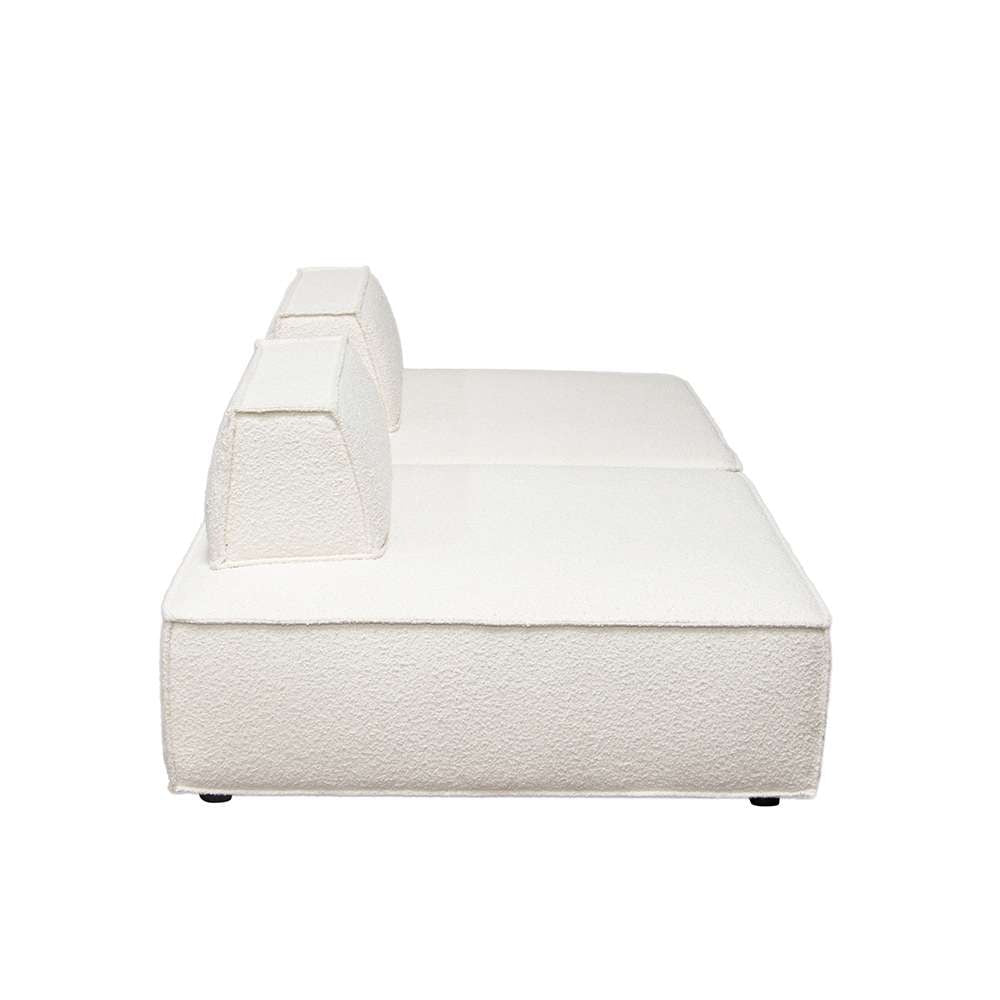 Diamond Sofa - Cara 2-Piece Square Modular Lounger in Ivory Boucle Fabric w/ Moveable, Non-Skid Backrest - CARALGIV2PC veiw 8