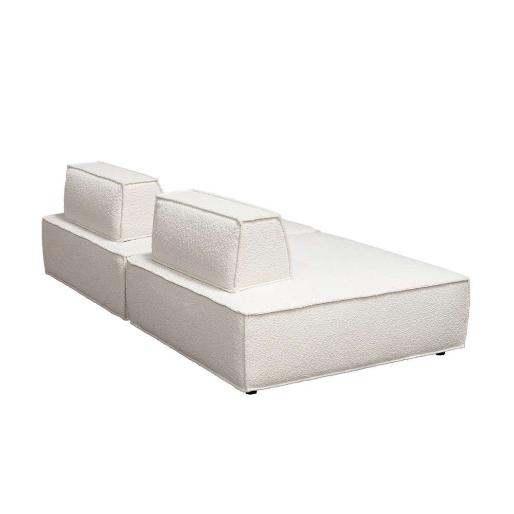 Diamond Sofa - Cara 2-Piece Square Modular Lounger in Ivory Boucle Fabric w/ Moveable, Non-Skid Backrest - CARALGIV2PC veiw 9