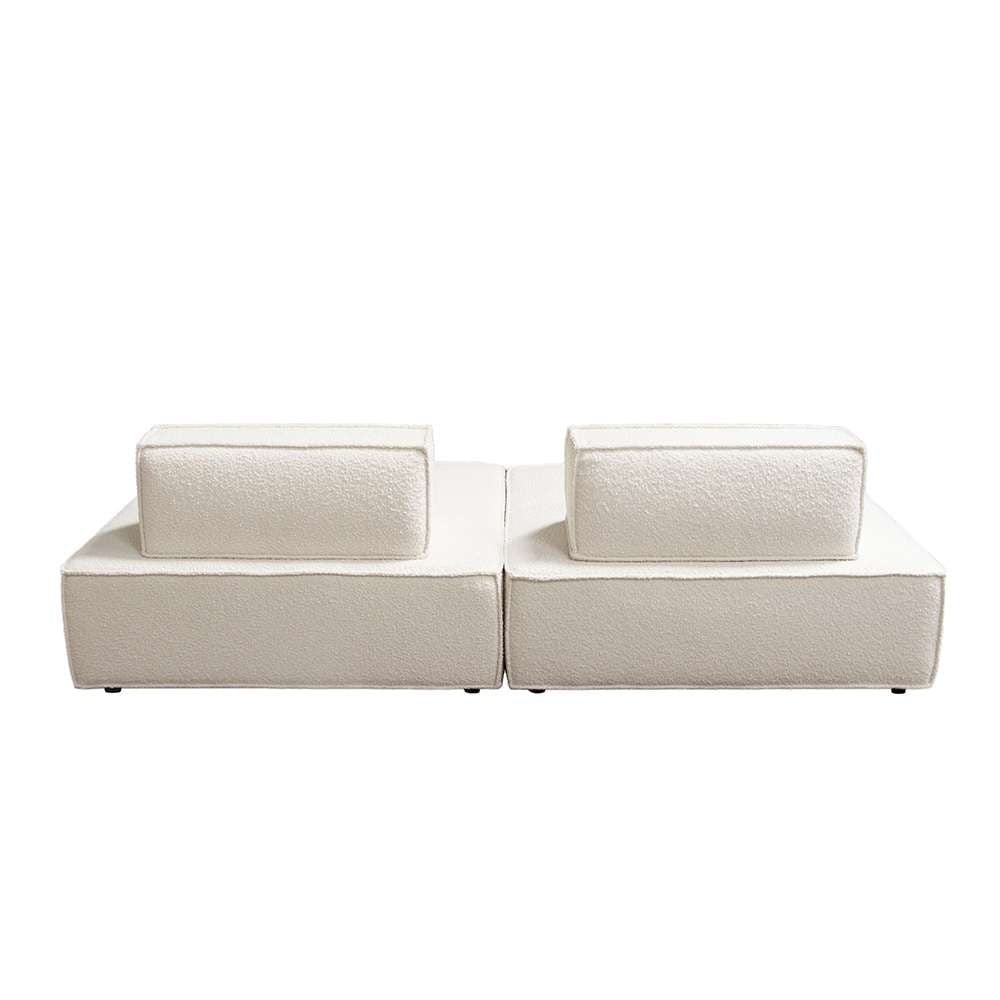 Diamond Sofa - Cara 2-Piece Square Modular Lounger in Ivory Boucle Fabric w/ Moveable, Non-Skid Backrest - CARALGIV2PC veiw 10