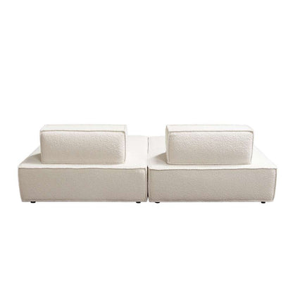 Diamond Sofa - Cara 2-Piece Square Modular Lounger in Ivory Boucle Fabric w/ Moveable, Non-Skid Backrest - CARALGIV2PC veiw 10