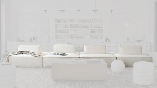 Diamond Sofa - Cara 5-Piece Square Modular Lounger in Ivory Boucle Fabric w/ Moveable, Non-Skid Backrest - CARALGIV5PC veiw 1