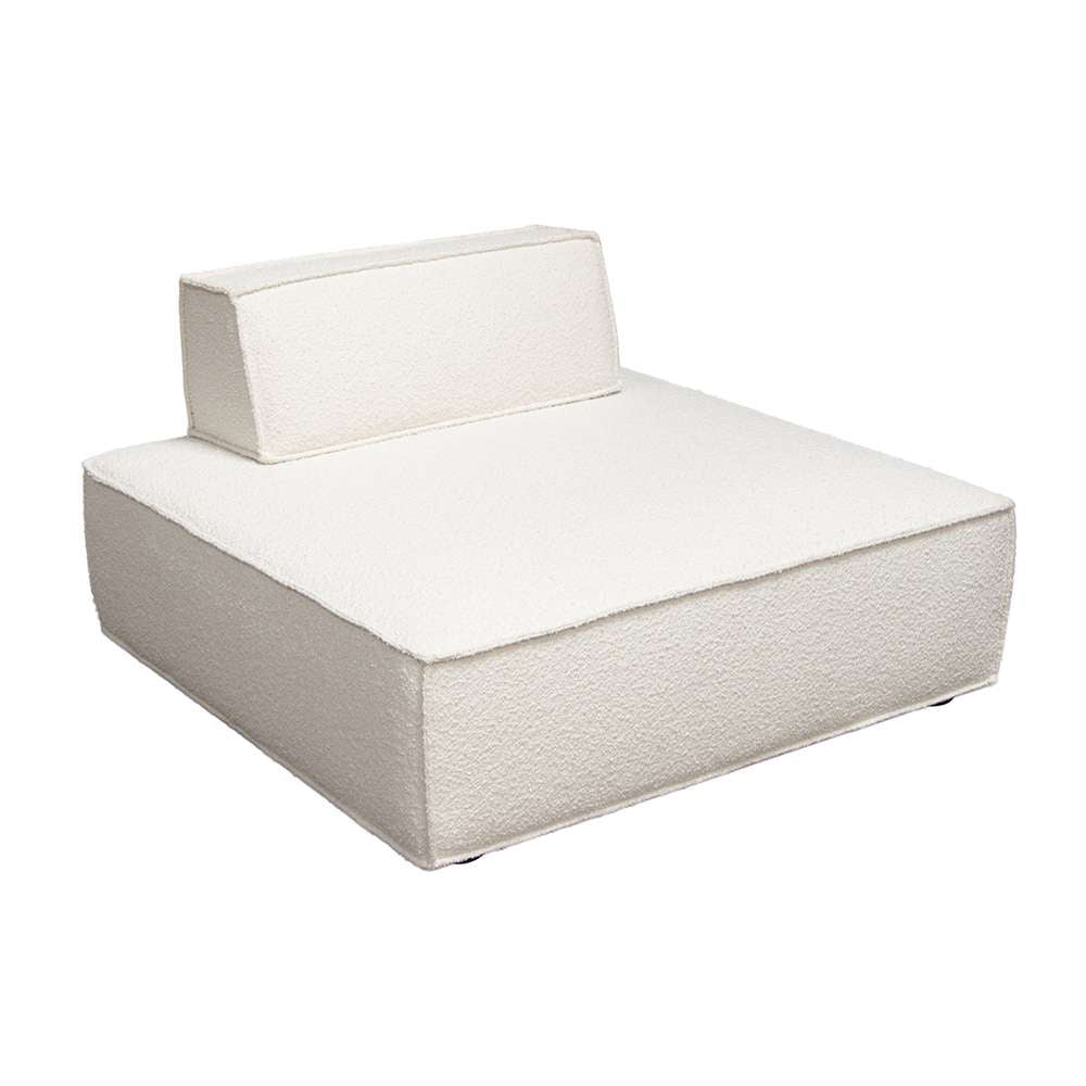 Diamond Sofa - Cara Square Modular Lounger in Ivory Boucle Fabric w/ Moveable, Non-Skid Backrest - CARALGIV1PC veiw 3