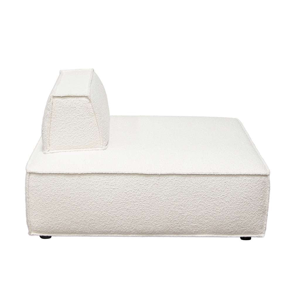 Diamond Sofa - Cara Square Modular Lounger in Ivory Boucle Fabric w/ Moveable, Non-Skid Backrest - CARALGIV1PC veiw 5