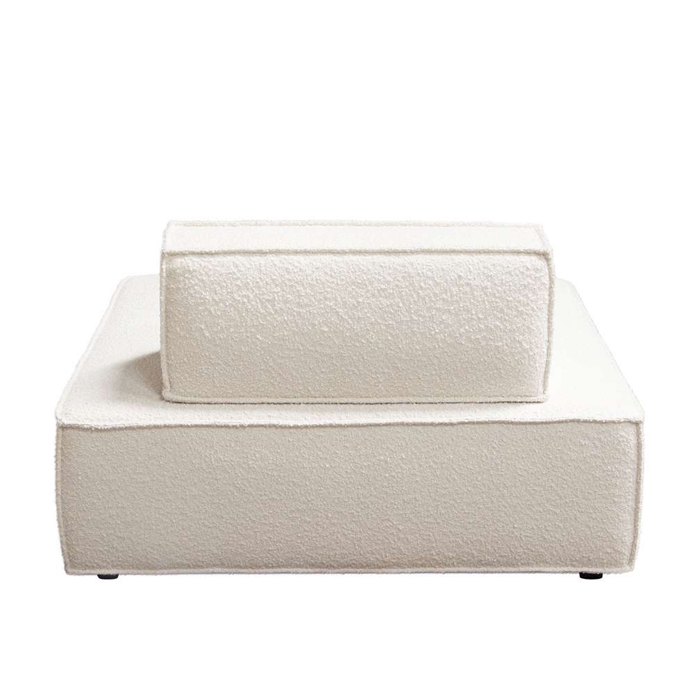 Diamond Sofa - Cara Square Modular Lounger in Ivory Boucle Fabric w/ Moveable, Non-Skid Backrest - CARALGIV1PC veiw 7