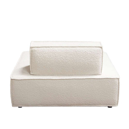 Diamond Sofa - Cara Square Modular Lounger in Ivory Boucle Fabric w/ Moveable, Non-Skid Backrest - CARALGIV1PC veiw 7
