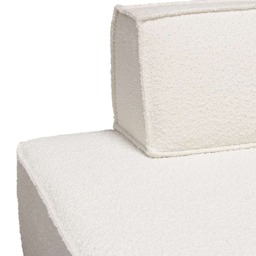 Diamond Sofa - Cara Square Modular Lounger in Ivory Boucle Fabric w/ Moveable, Non-Skid Backrest - CARALGIV1PC veiw 8
