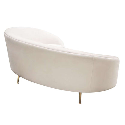 Diamond Sofa - Celine Curved Sofa with Contoured Back in Light Cream Velvet and Gold Metal Legs - CELINESOCM veiw 8