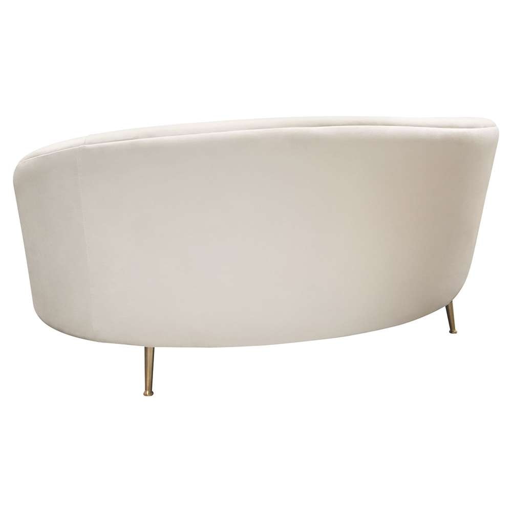 Diamond Sofa - Celine Curved Sofa with Contoured Back in Light Cream Velvet and Gold Metal Legs - CELINESOCM veiw 10