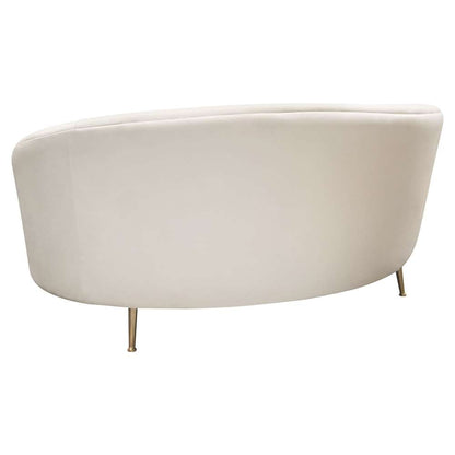 Diamond Sofa - Celine Curved Sofa with Contoured Back in Light Cream Velvet and Gold Metal Legs - CELINESOCM veiw 10