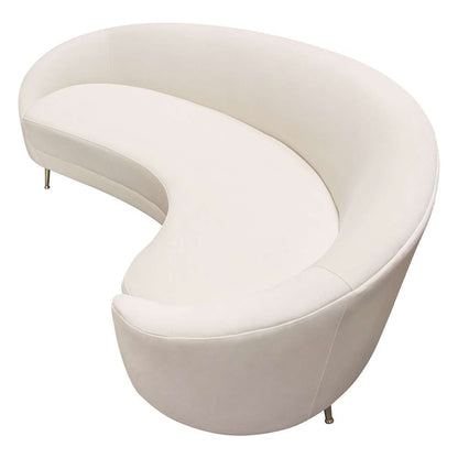 Diamond Sofa - Celine Curved Sofa with Contoured Back in Light Cream Velvet and Gold Metal Legs - CELINESOCM veiw 13