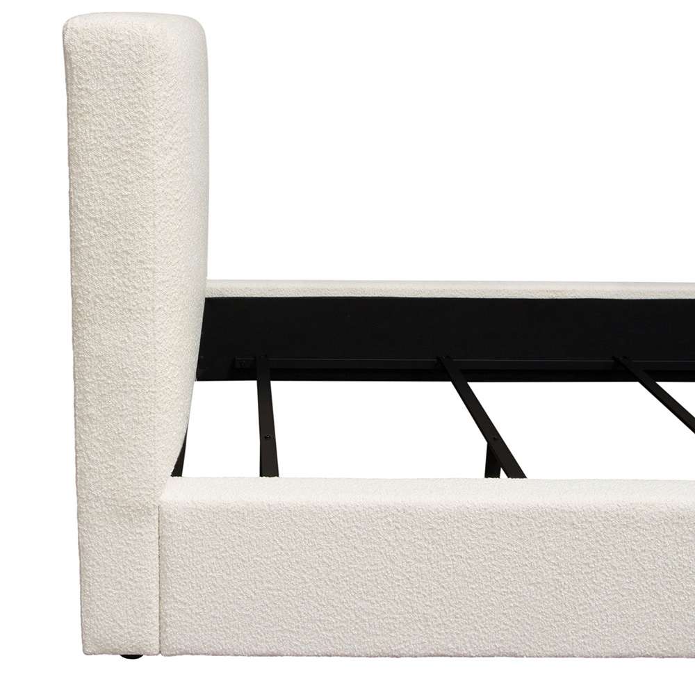 Diamond Sofa - Cloud 43in Low Profile Eastern King Bed in Ivory Boucle Fabric - CLOUDEKBEDIV veiw 8