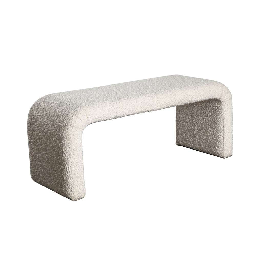 Diamond Sofa - Conrad Accent Bench in Ivory Boucle Fabric - CONRADBEIV veiw 2