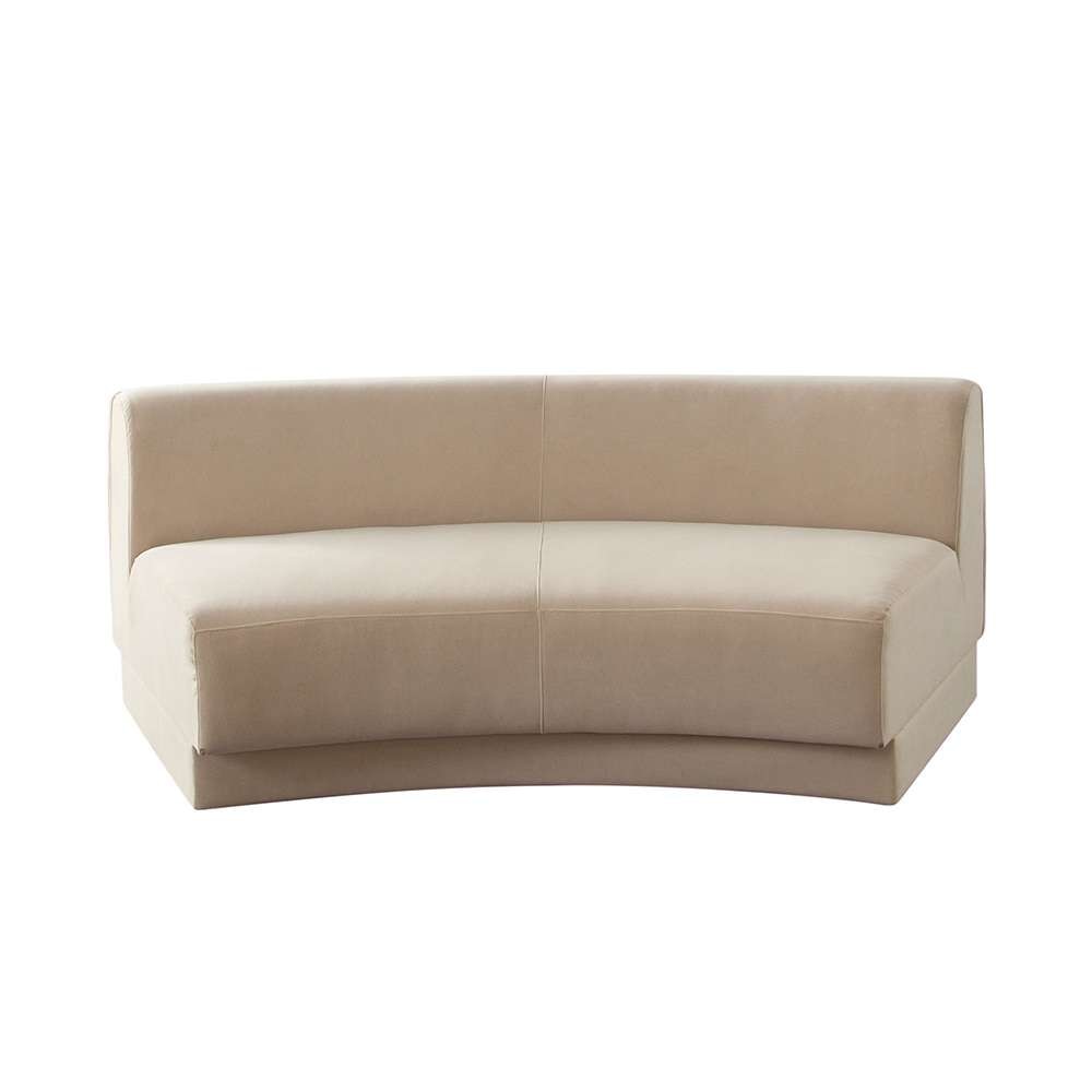 Diamond Sofa - Zelda Curved Armless Sofa in Light Camel Performance Velvet w/ (1) Accent Pillow Ball - ZELDAASLCA veiw 1