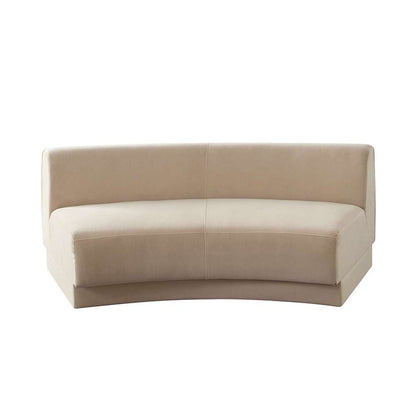 Diamond Sofa - Zelda Curved Armless Sofa in Light Camel Performance Velvet w/ (1) Accent Pillow Ball - ZELDAASLCA veiw 1