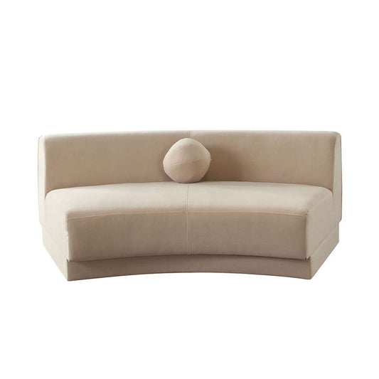 Diamond Sofa - Zelda Curved Armless Sofa in Light Camel Performance Velvet w/ (1) Accent Pillow Ball - ZELDAASLCA veiw 2