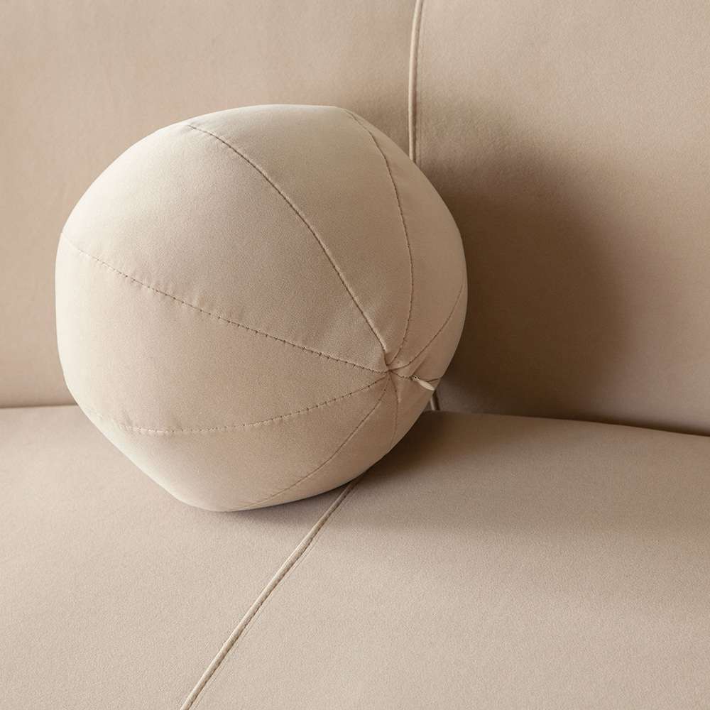 Diamond Sofa - Zelda Curved Armless Sofa in Light Camel Performance Velvet w/ (1) Accent Pillow Ball - ZELDAASLCA veiw 5