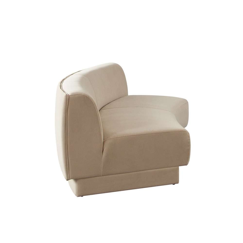 Diamond Sofa - Zelda Curved Armless Sofa in Light Camel Performance Velvet w/ (1) Accent Pillow Ball - ZELDAASLCA veiw 9