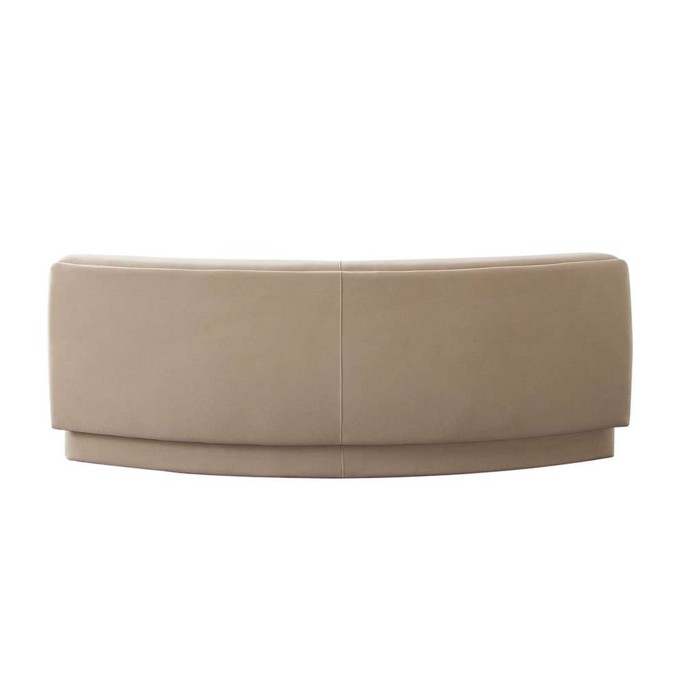 Diamond Sofa - Zelda Curved Armless Sofa in Light Camel Performance Velvet w/ (1) Accent Pillow Ball - ZELDAASLCA veiw 10