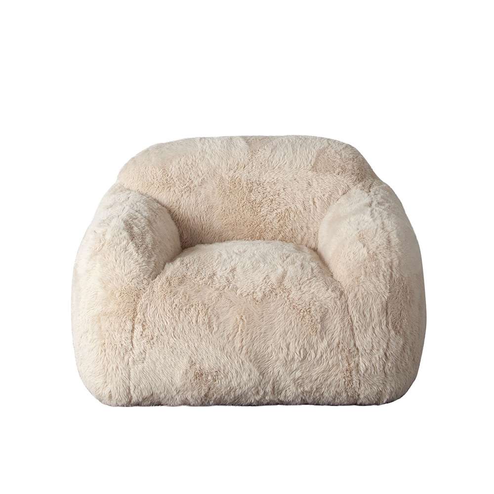 Diamond Sofa - Dawson Accent Chair in Yak Sand Natural Faux Fur - DAWSONCHNA veiw 1