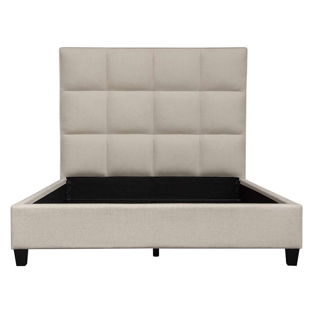 Diamond Sofa - Devon Grid Tufted Eastern King Bed in Sand Fabric - DEVONEKBEDSD veiw 1