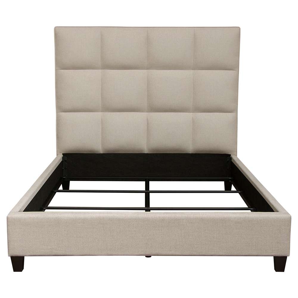 Diamond Sofa - Devon Grid Tufted Eastern King Bed in Sand Fabric - DEVONEKBEDSD veiw 2