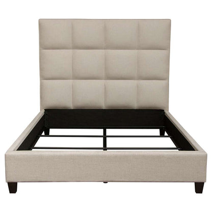 Diamond Sofa - Devon Grid Tufted Eastern King Bed in Sand Fabric - DEVONEKBEDSD veiw 2