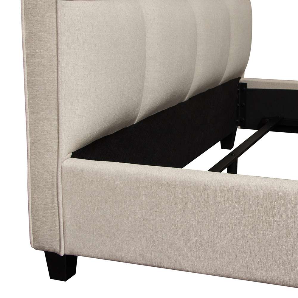 Diamond Sofa - Devon Grid Tufted Eastern King Bed in Sand Fabric - DEVONEKBEDSD veiw 7