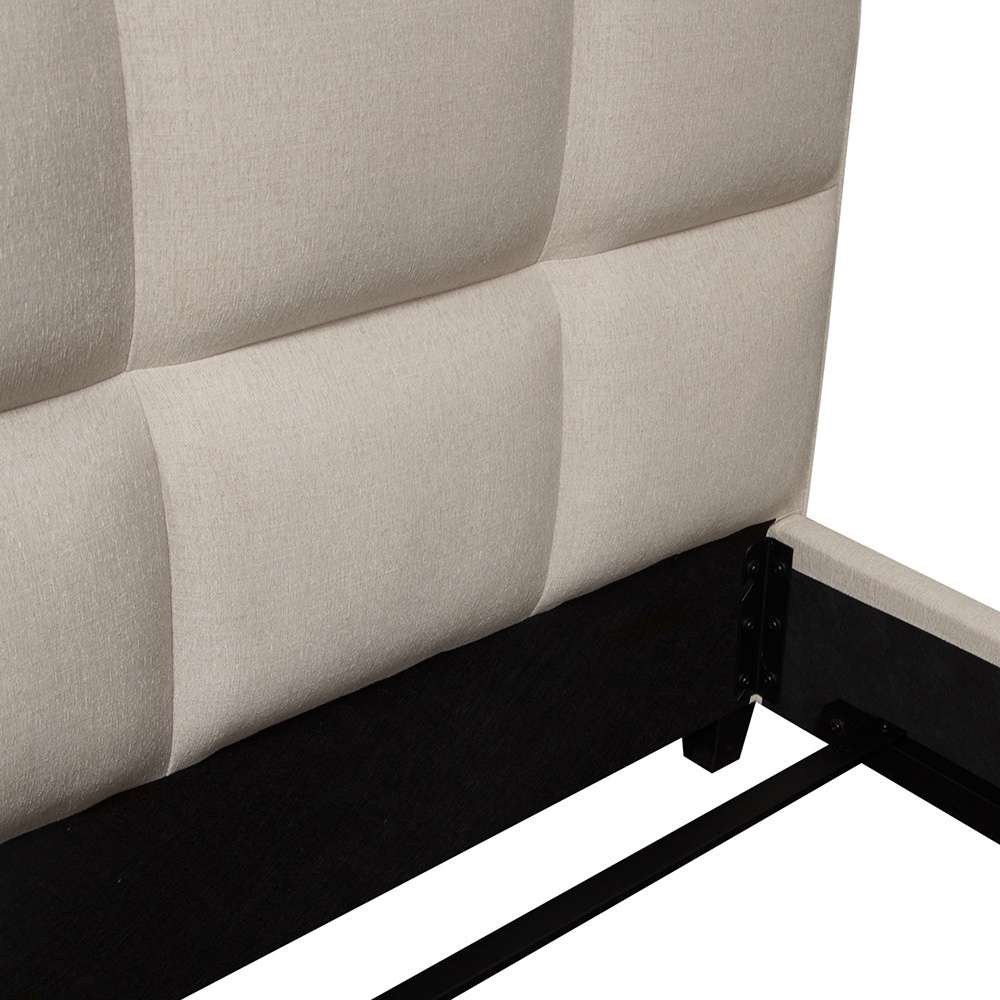 Diamond Sofa - Devon Grid Tufted Eastern King Bed in Sand Fabric - DEVONEKBEDSD veiw 9