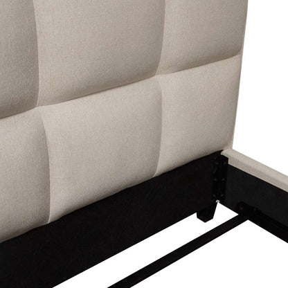 Diamond Sofa - Devon Grid Tufted Eastern King Bed in Sand Fabric - DEVONEKBEDSD veiw 9