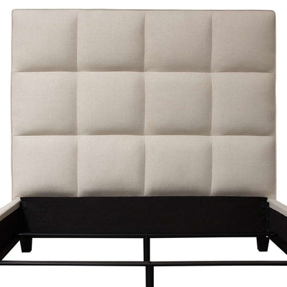 Diamond Sofa - Devon Grid Tufted Eastern King Bed in Sand Fabric - DEVONEKBEDSD veiw 10