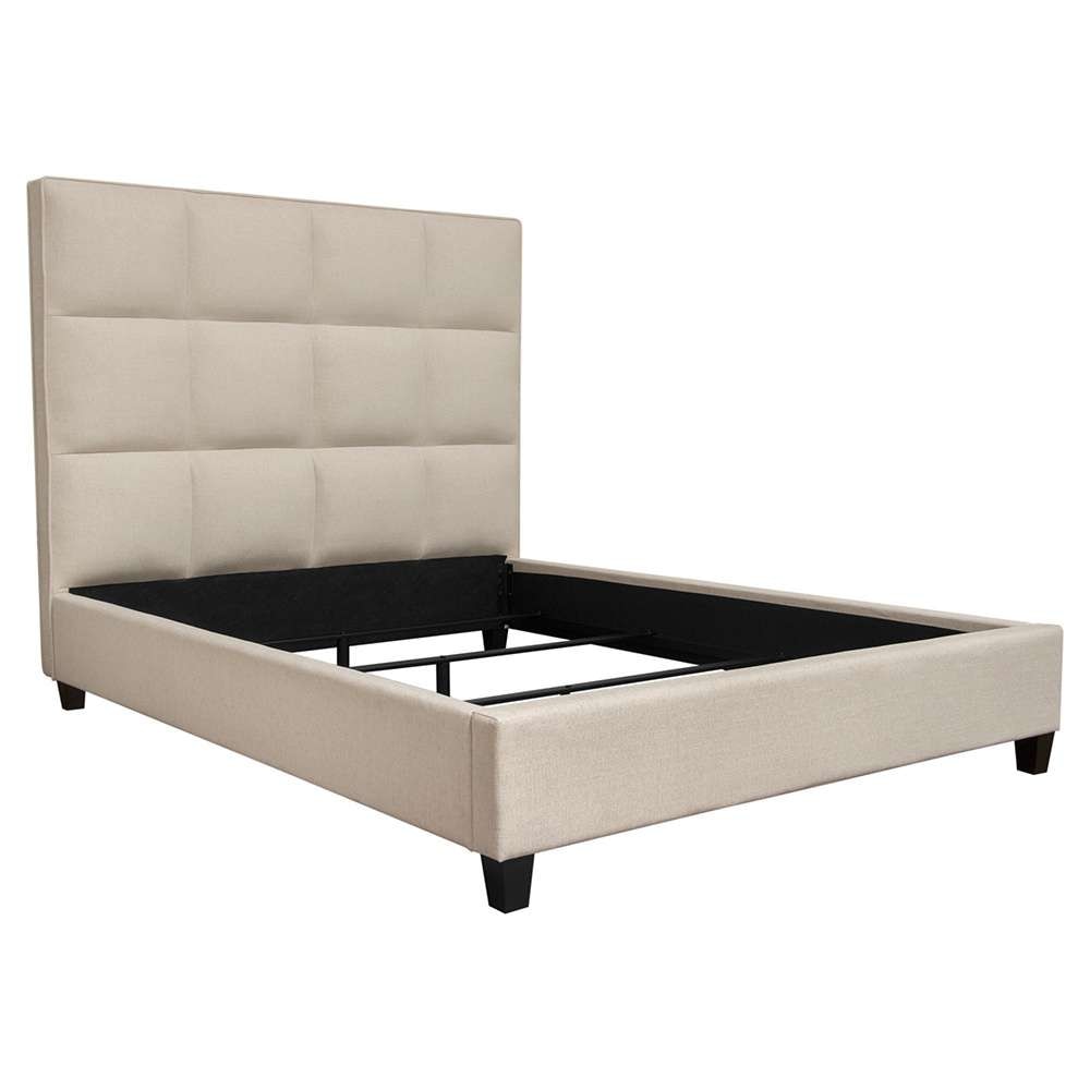 Diamond Sofa - Devon Grid Tufted Eastern King Bed in Sand Fabric - DEVONEKBEDSD veiw 13