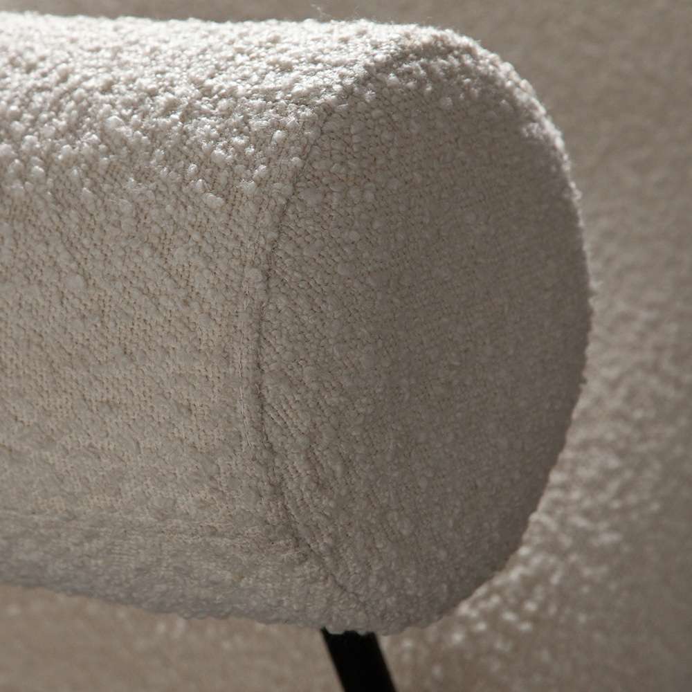 Diamond Sofa - District Accent Chair in Ivory Boucle Fabric w/ Black Metal Frame - DISTRICTCHIV veiw 3
